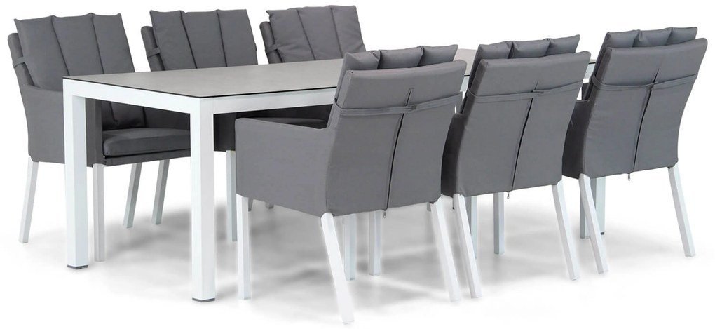 Tuinset 6 personen 220 cm Textileen Wit Lifestyle Garden Furniture Parma/Margao