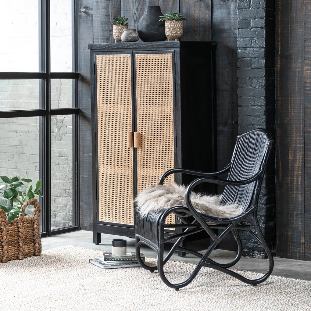 Must Living Como Bohemian Rotan Fauteuil Zwart