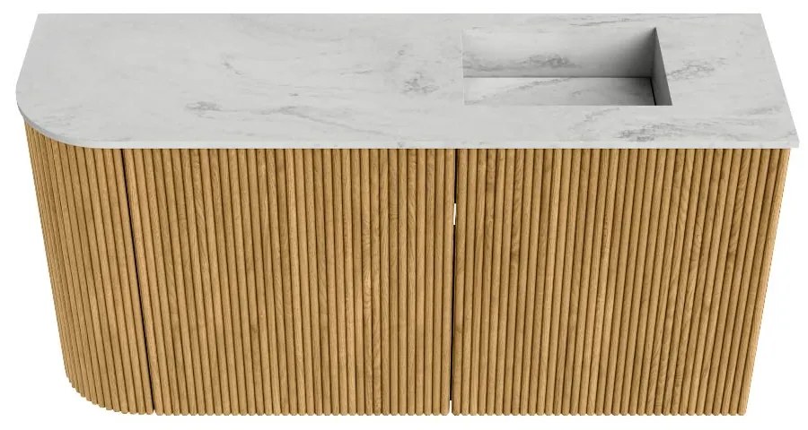 Mondiaz Joya DLux 80cm toiletmeubel ronding links oak met wastafel faye rechts 1 kraangat opalo