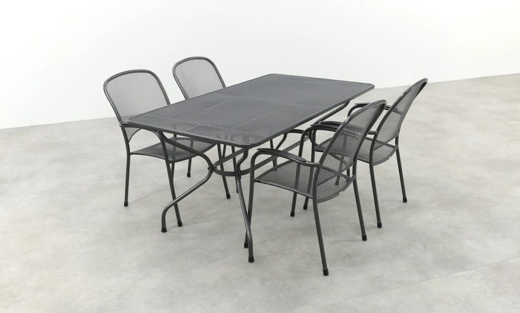 Royal Garden Carlo stapelbare tuinset strekmetaal 160x90 cm.