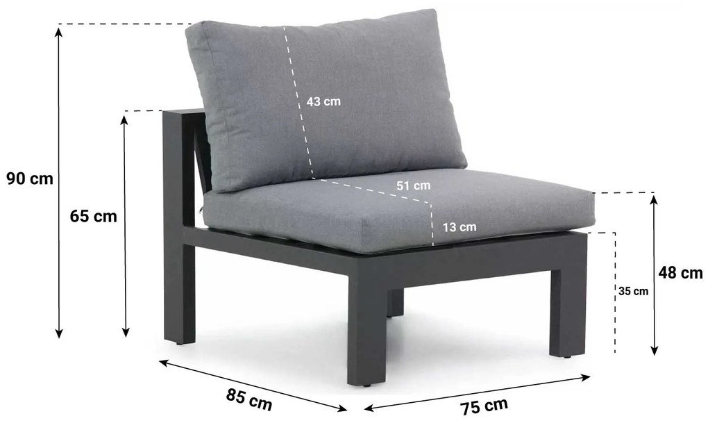 Lifestyle Garden Furniture Manuta Ligbed Aluminium Grijs