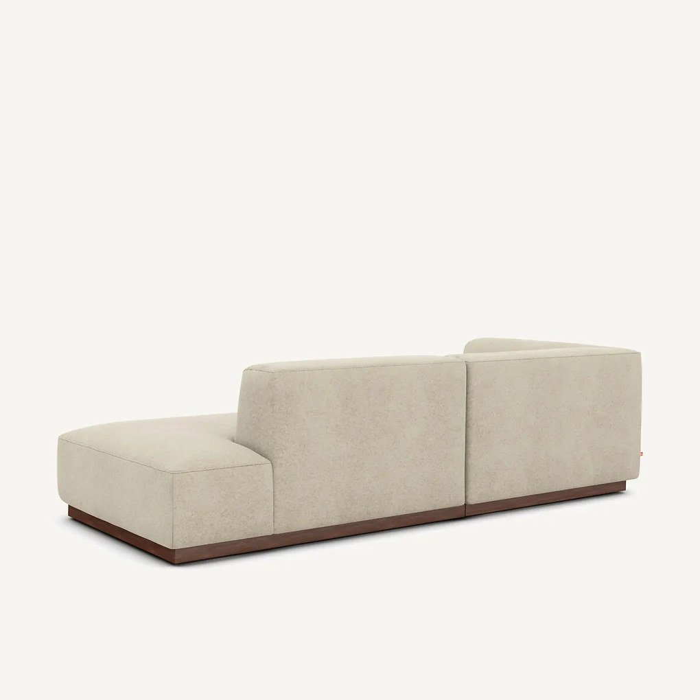 Hoekbank links in linnen fluweel, JACOPO