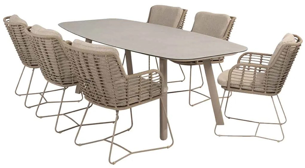 4 Seasons Fabrice tuinset 7-delig - Manolo tuintafel 240x103 cm