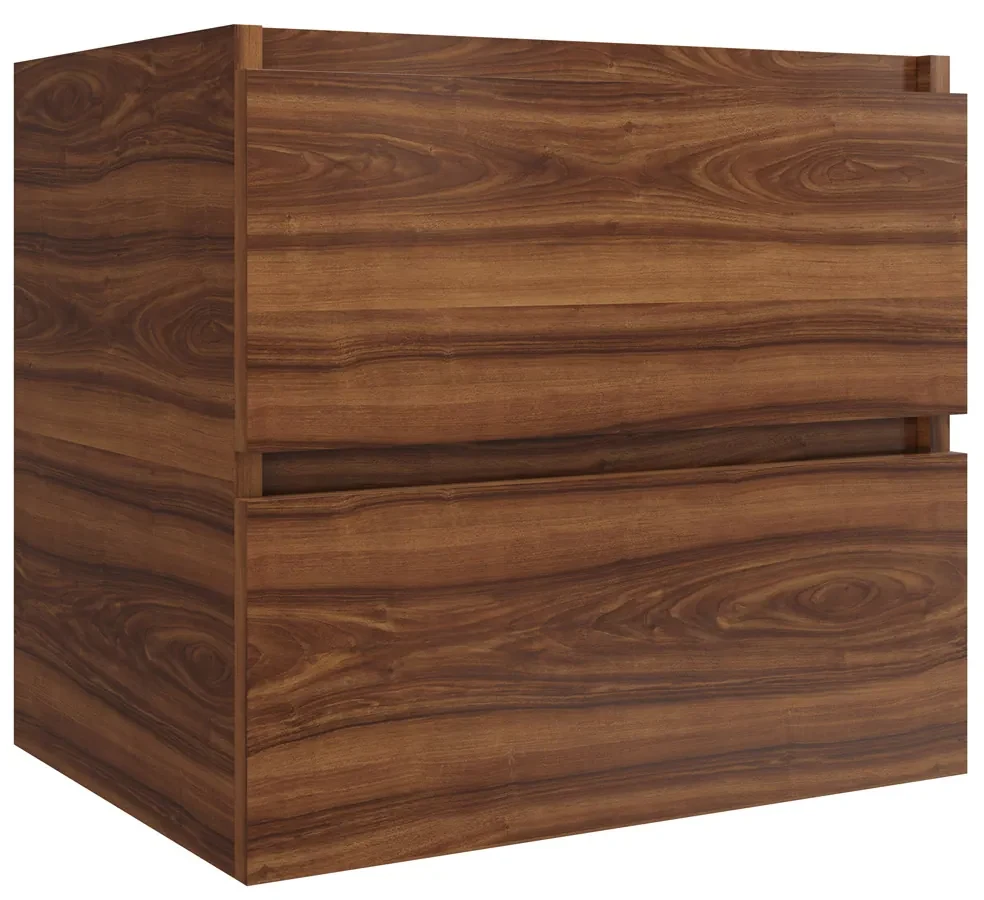 Fontana Proma badmeubel 60cm met zwarte waskom walnoot