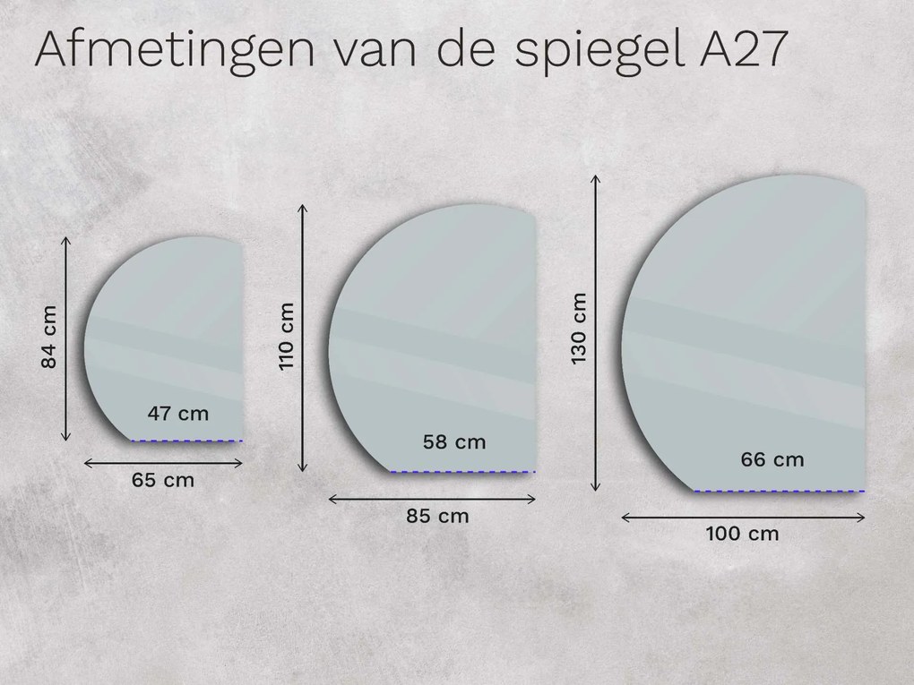 Atypische badkamerspiegel met LED verlichting A27