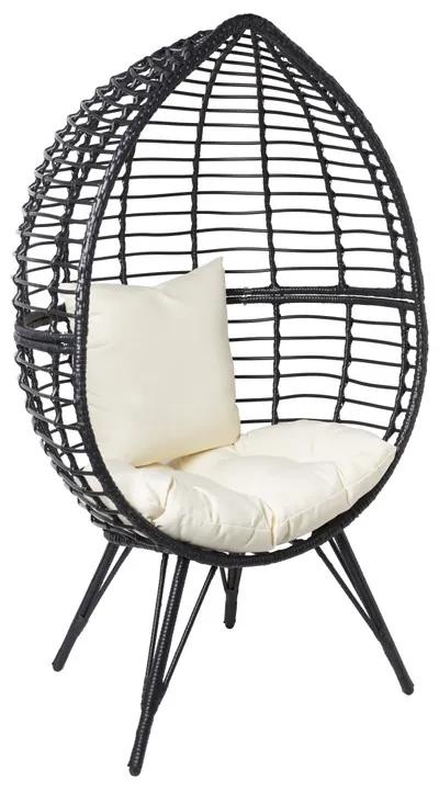 Egg chair zwart - 90x64x155 cm