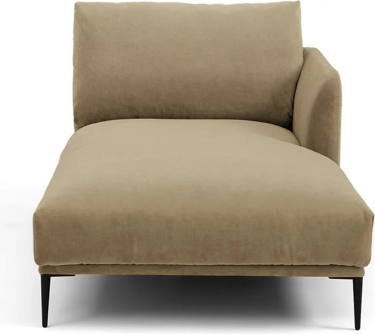 Longchair, in stonewashed fluweel, Oscar, ontwerp Emmanuel Gallina