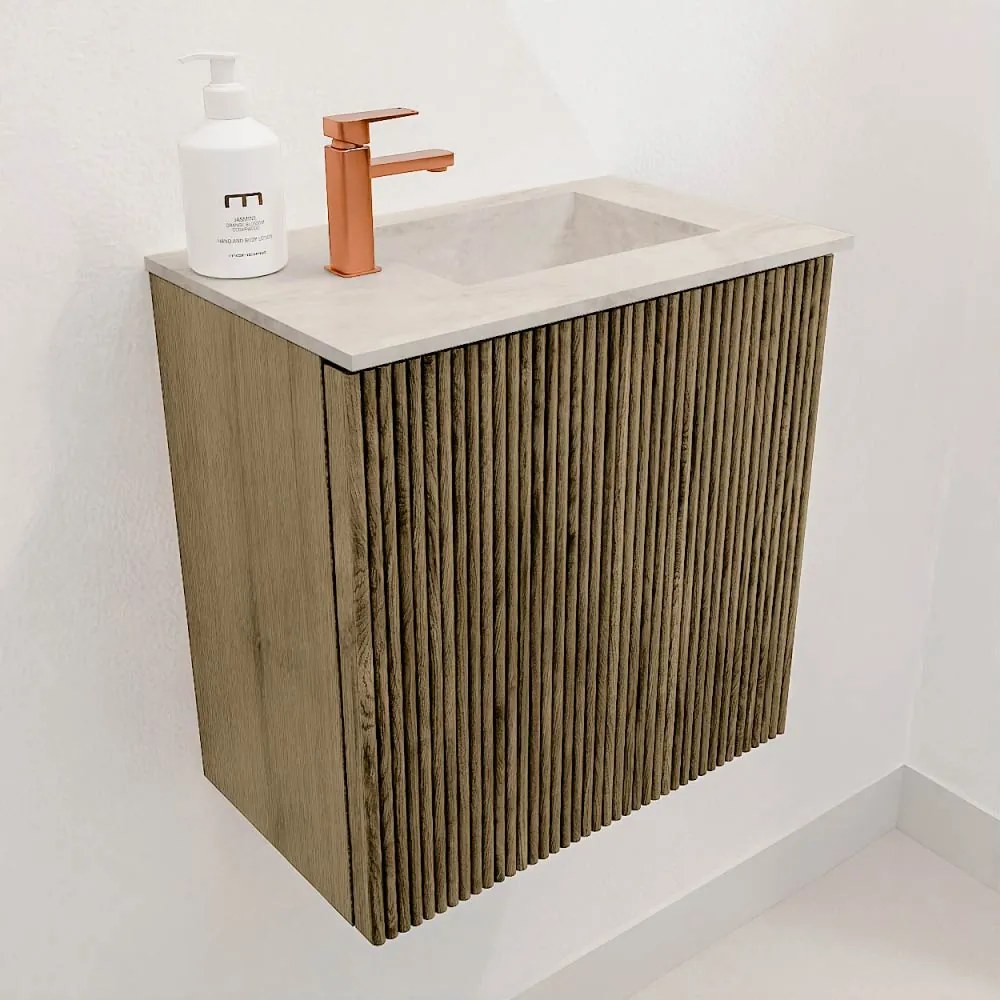 Mondiaz Joya DLux 40cm toiletmeubel dusk met wastafel faye rechts 1 kraangat ostra