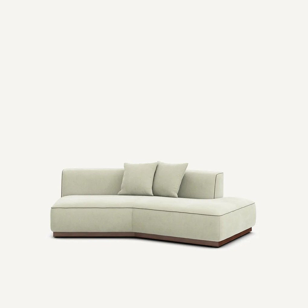 Rechte halve bank van stonewashed fluweel, JACOPO