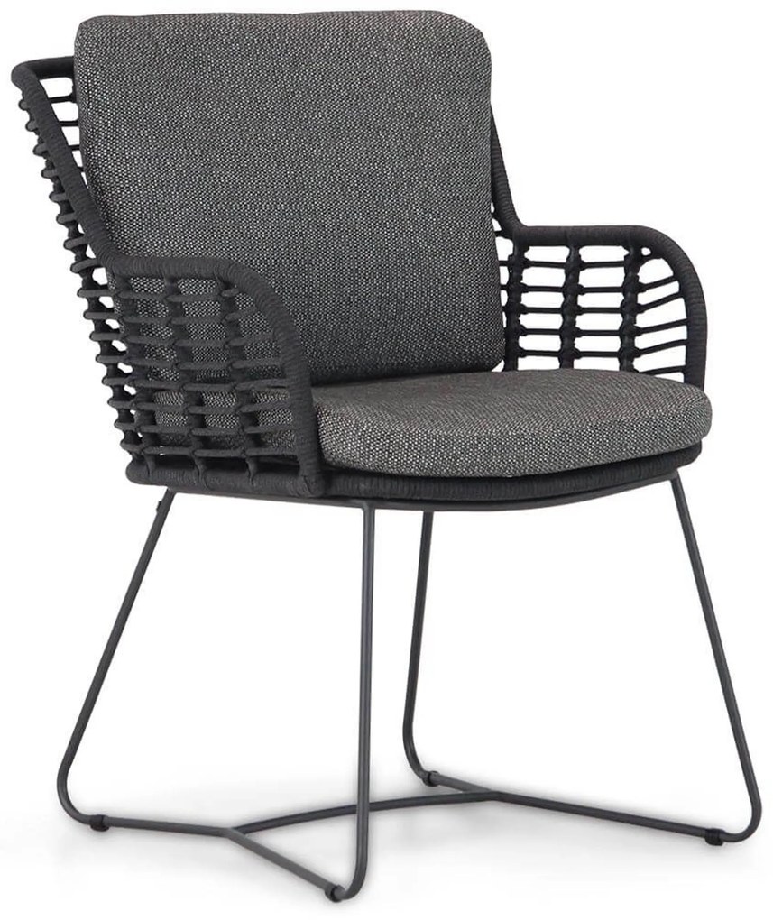 Tuinset Ronde Tuintafel 6 personen Rope Grijs 4 Seasons Outdoor Fabrice/Ancona