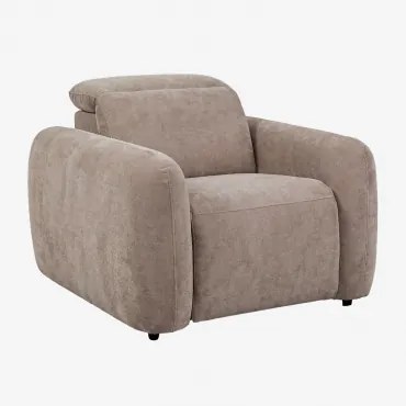 Set Van 2 Elektrische Verstelbare Fauteuils Bekleed Peggy Chenille Bruin Wheat - Sklum