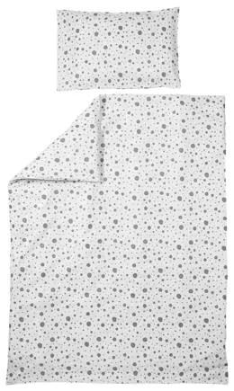 Katoenen Dots dekbedovertrek junior bed 120x150 cm grijs
