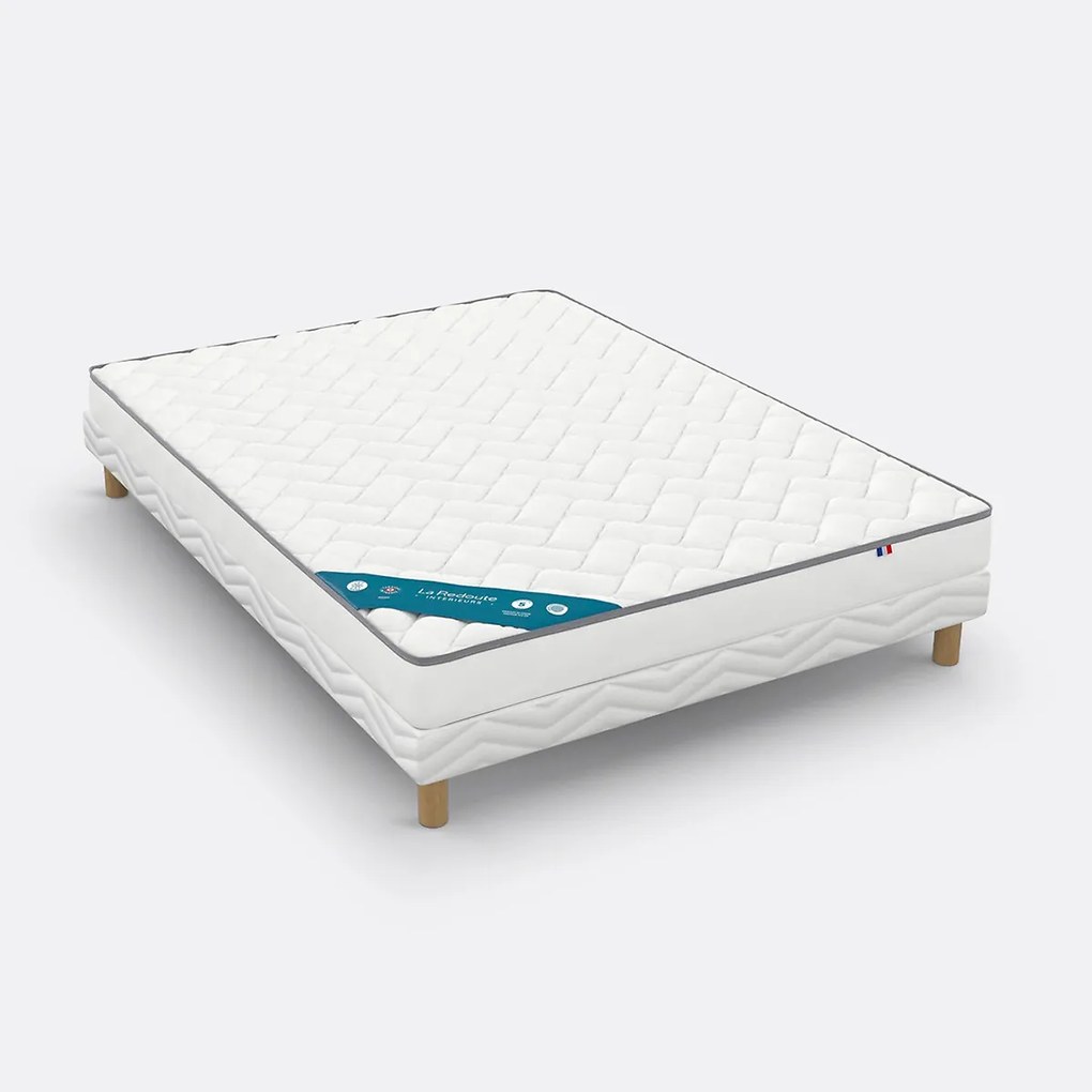 Set met halfharde schuimmatras van 14,5 cm en lattenbodem