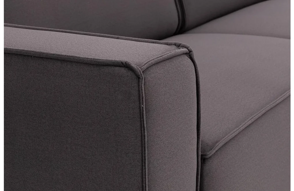 Goossens Hoekbank Hercules antraciet, stof, 2,5-zits, modern design met chaise longue rechts