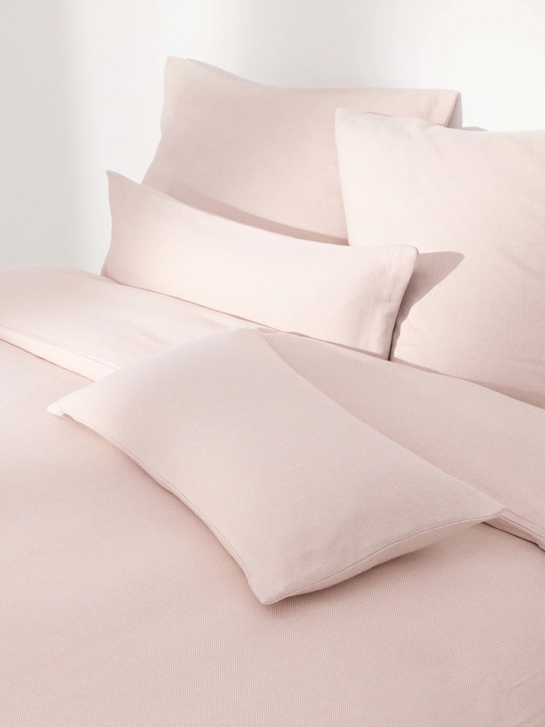 Flanellen dekbedovertrek Wanda met visgraatpatroon