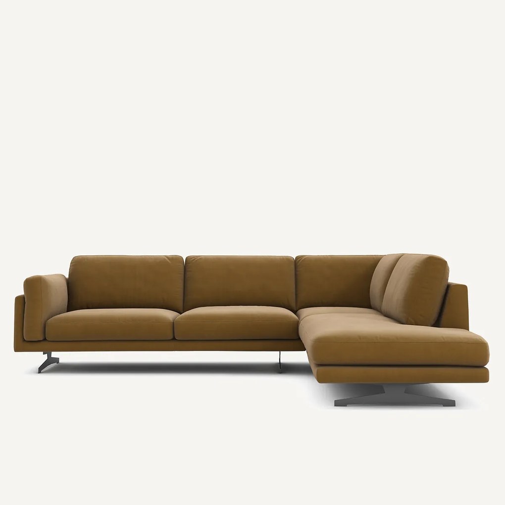 Hoekbank in fluweel linnen, César