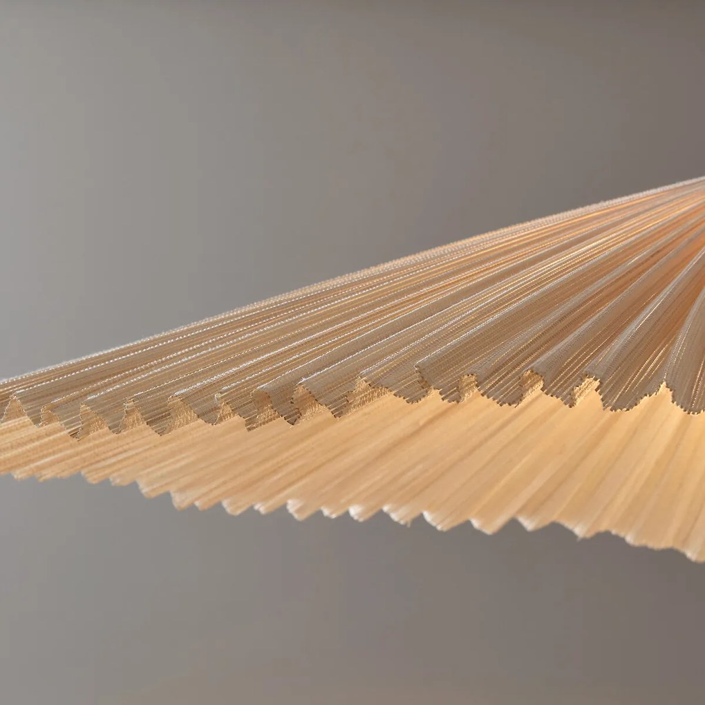 Hanglamp met plooien van geweven bamboe, Bansa