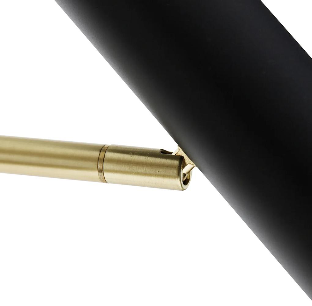 Moderne vloerlamp zwart met goud - Beata Modern GU10 Binnenverlichting Lamp