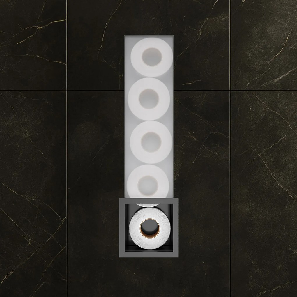 Hotbath &More inbouw reserverolhouder zwart geborsteld PVD