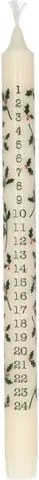 Adventskaars, hulst, Ø2,2 x 30 cm