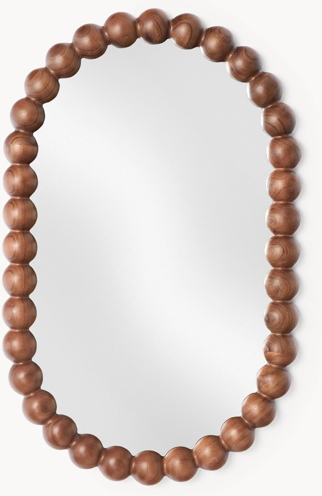 Ovale wandspiegel Ayu met acaciahouten lijst