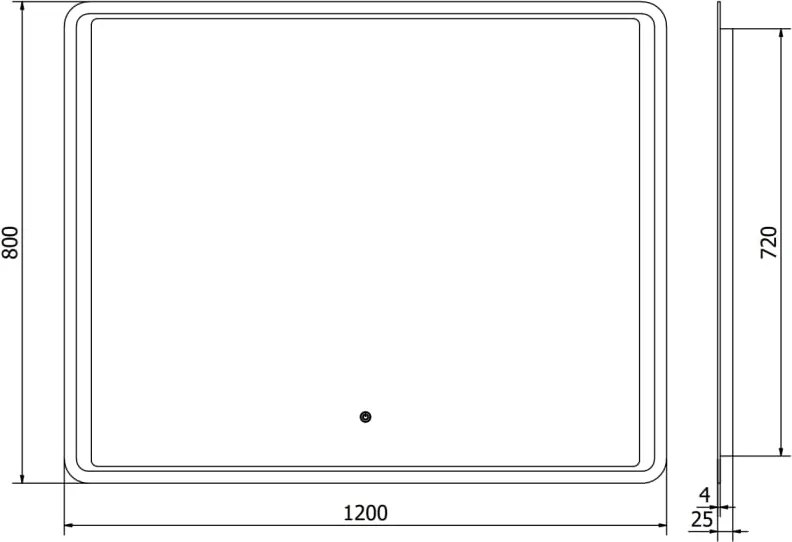 Mexen Zusa verlichte badkamerspiegel 120 x 80 cm, LED 6000K, anti-condens - 9808-120-080-611-00