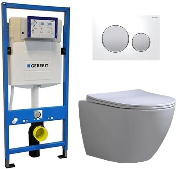 Geberit UP 320 Toiletset - Inbouw WC Hangtoilet Wandcloset - Shorty Flatline Sigma-20 Wit Mat Chroom