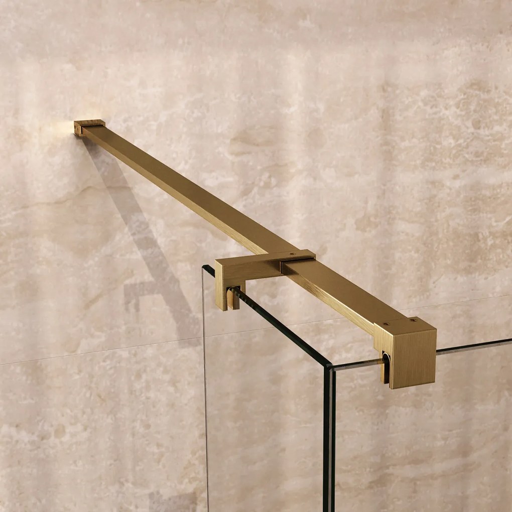 Brauer Void profielloze inloopdouche 90cm met 30cm zijwand messing geborsteld PVD