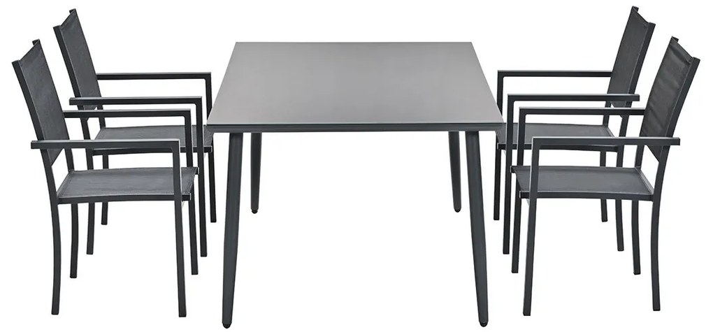 Garden Impressions Moon tuinset 5-delig donker grijs - Senna tuintafel 180x100 cm