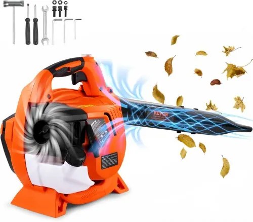 VEVOR Benzine Bladblazer, 26 CC 2-takt handbediende bladblazer met brandstoftank, 2-in-1 benzineblazer, 425 CFM luchtvolume, 156 MPH snelheid, ideaal voor gazononderhoud, bladruimen en sneeuwruimen