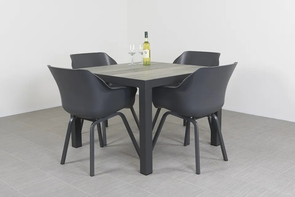 Sophie Element/Kings 4-persoons 100x100 cm. dining tuinset - Antraciet