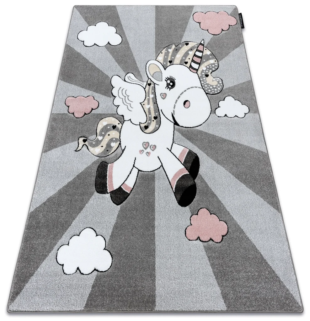Tapijt PETIT UNICORN EENHOORN grijskleuring