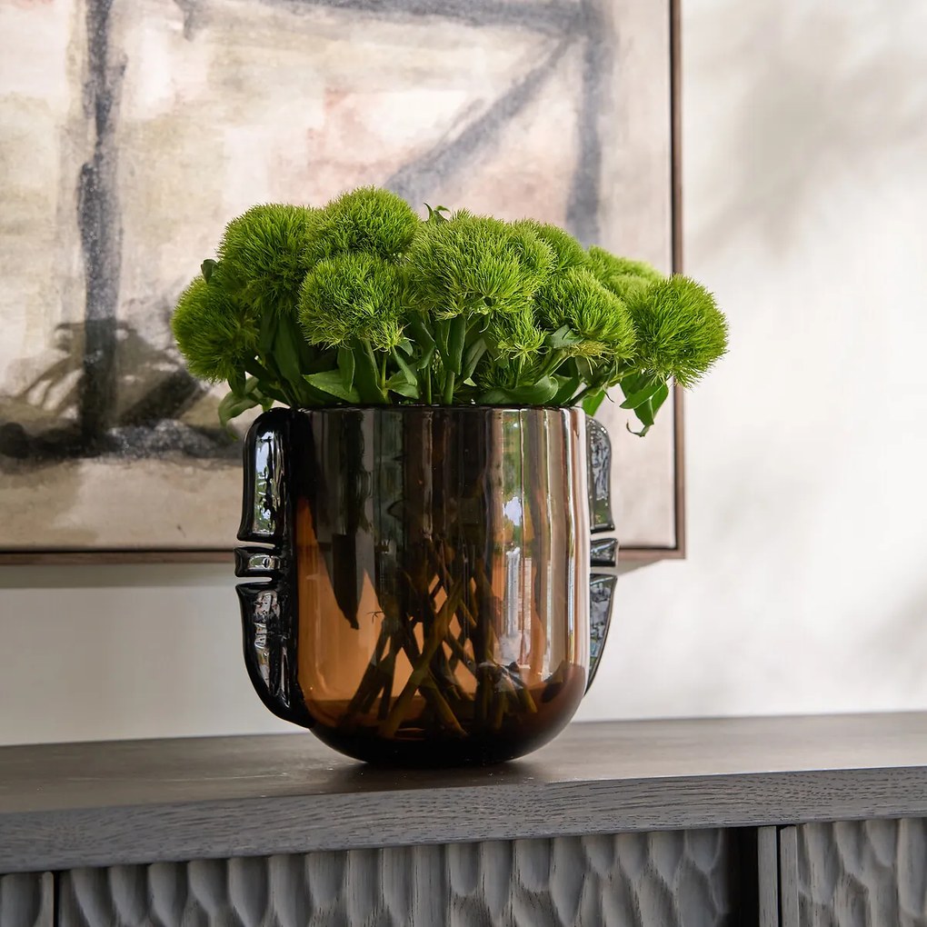 Handgeblazen glazen vaas, H22 cm, Limno