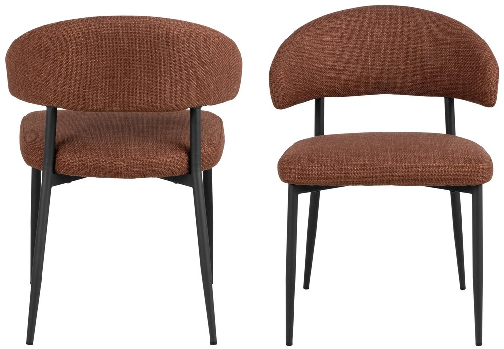 IRIS Terracotta (stof Basel 44) – GESTOFFEERDE STOEL MET GEVLOCHTEN RUGLEUNING VOOR WOONKAMER/EETKAMER LOFT