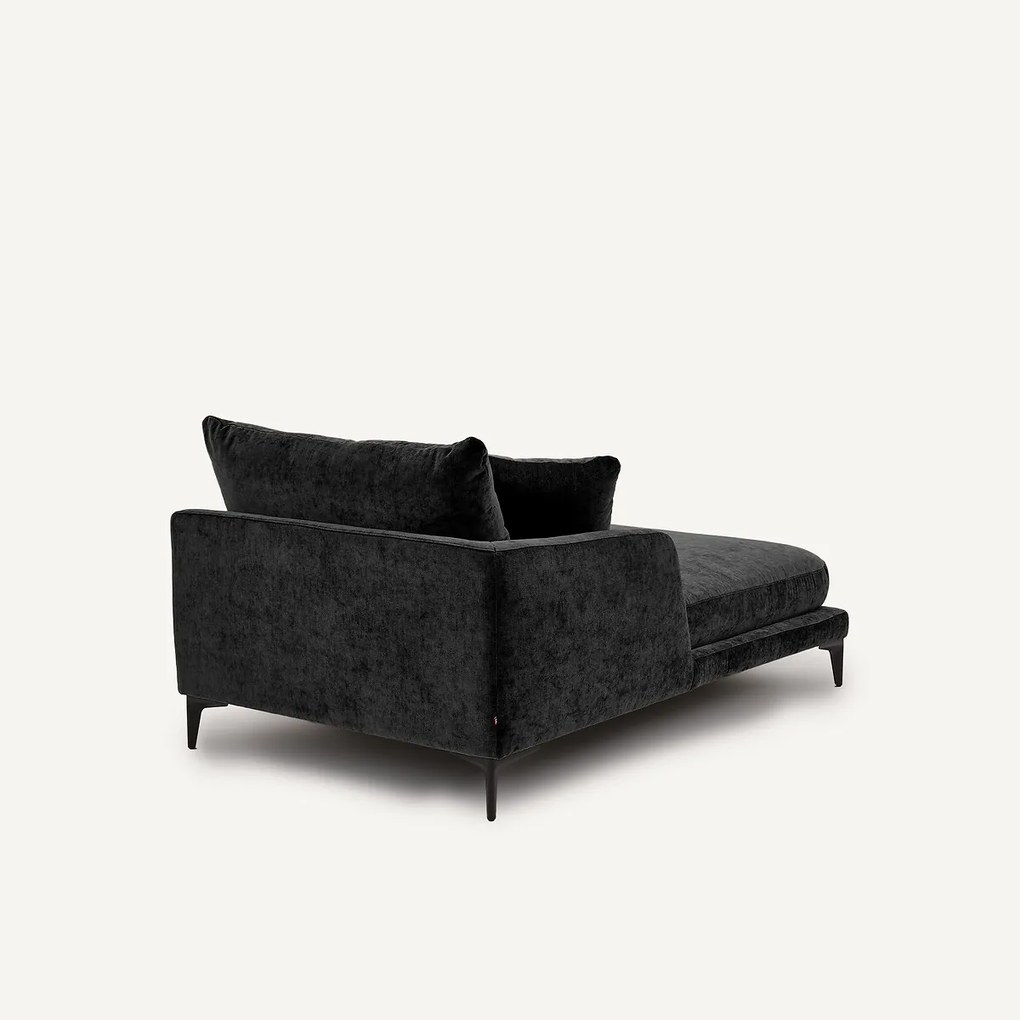 Longchair van fluweelmix, MODERNISTE, ontwerp Emmanuel Gallina