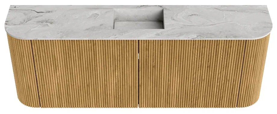 Mondiaz Joya DLux 115cm toiletmeubel ronding links/rechts oak met wastafel faye midden zonder kraangat glace