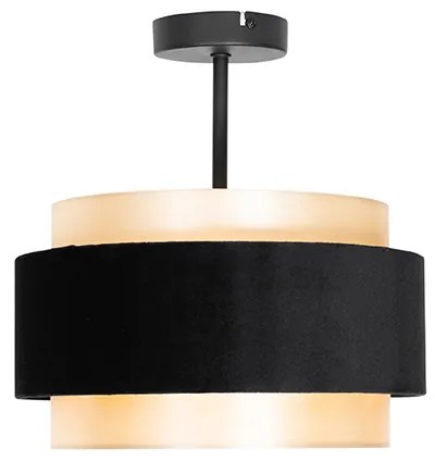 Moderne plafondlamp zwart met goud - Elif