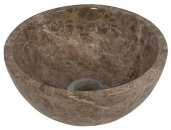 Plieger Mini Round waskom - 26x26x12cm - marmer bruin washbasin 26 marble brown