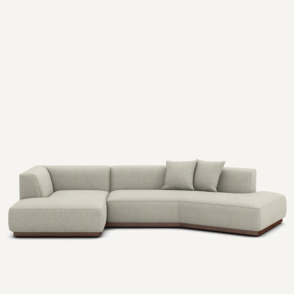 XL linker hoekbank met tweed voetensteun, JACOPO