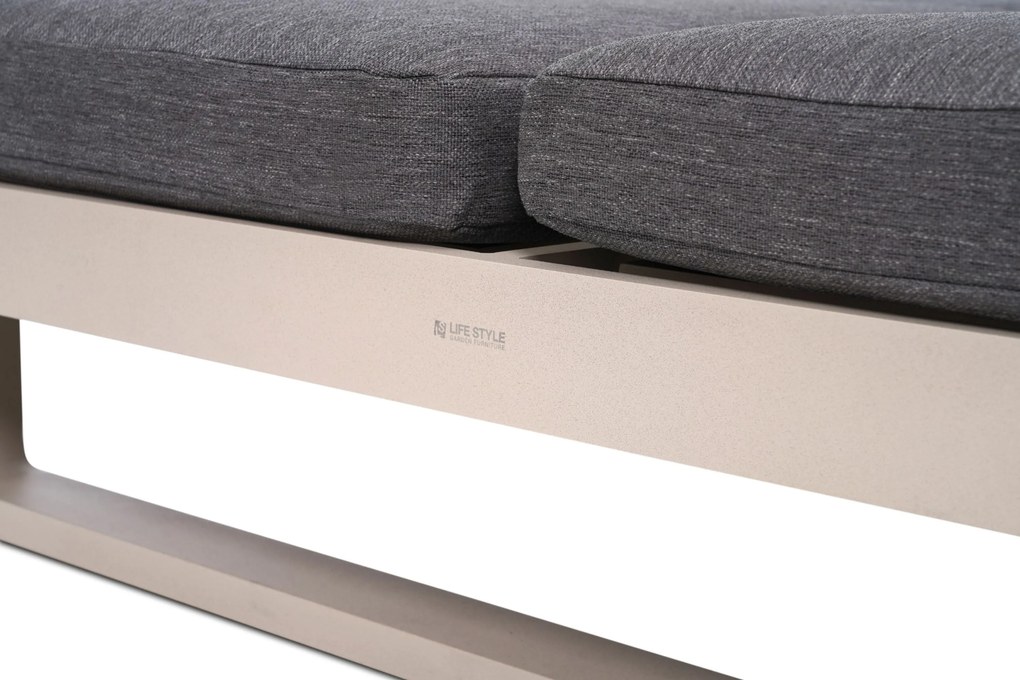 Lifestyle Garden Furniture Massimo Ligbed Met Kussen Loft/dark Grey Aluminium Taupe