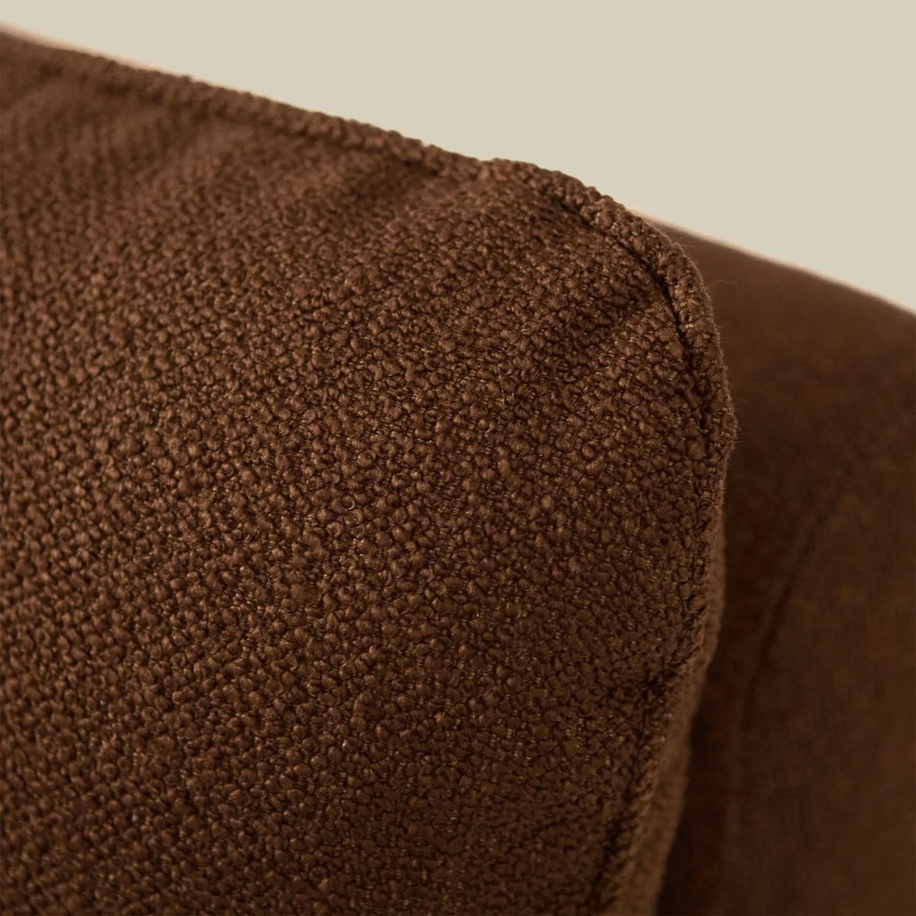 Retro Fauteuil Bruin Boucle Stof