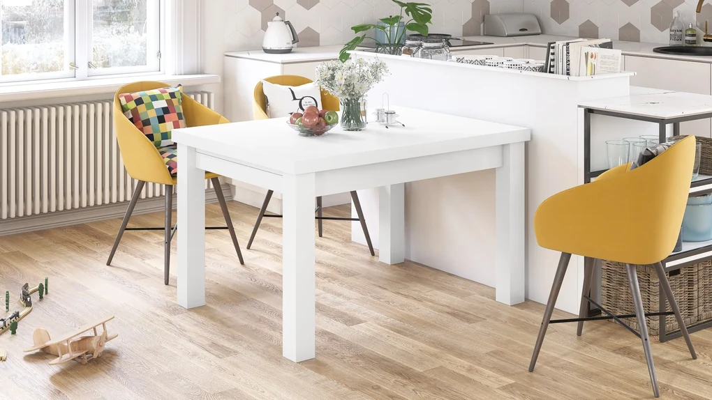 ROYAL wit, eettafel, uitschuifbaar