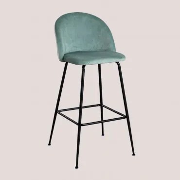Kana Design Hoge Fluwelen Kruk Zwart & Grün Tanne & ↑75 Cm - Sklum