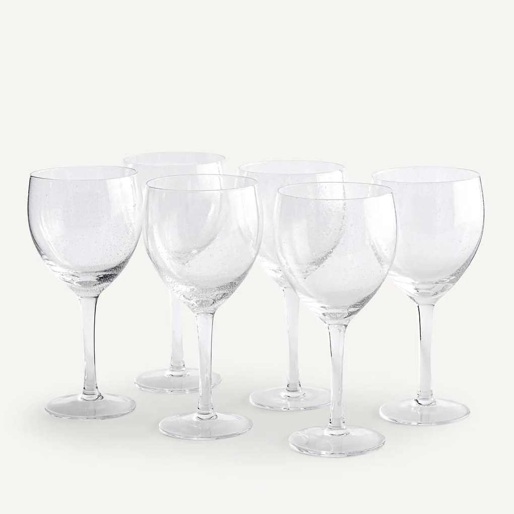 Set van 6 rode wijnglazen, Badia