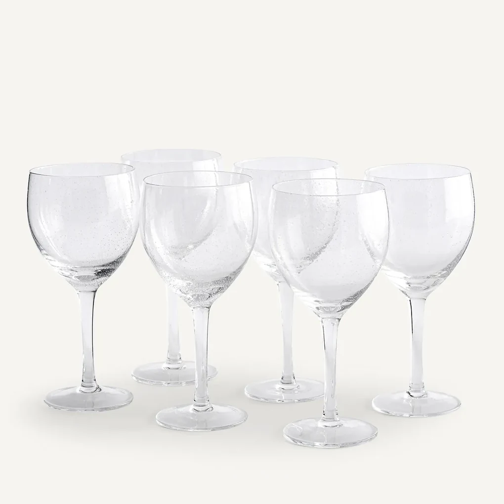Set van 6 rode wijnglazen, Badia
