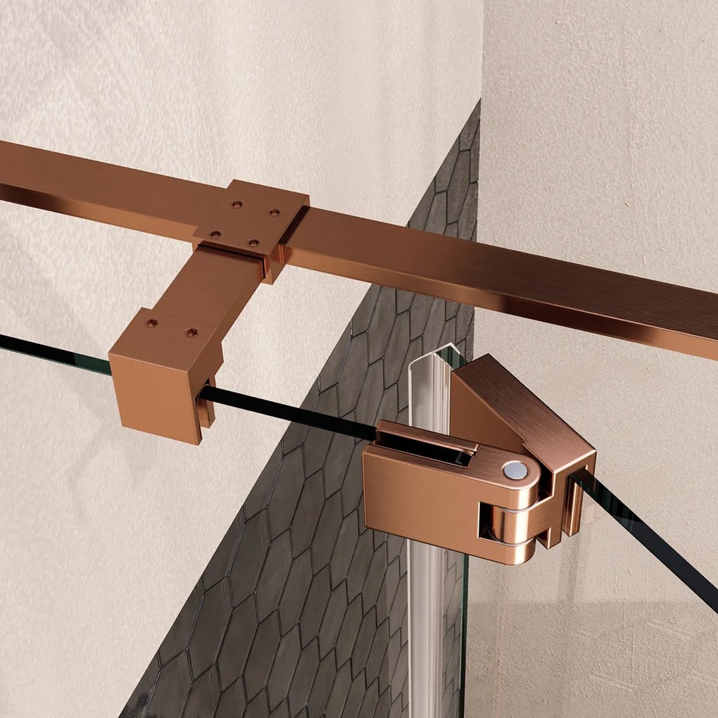 Brauer Stellar douchecabine met draaideur 120x80cm koper geborsteld PVD