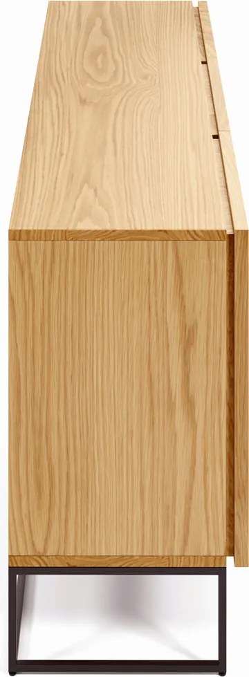 Eiken Dressoir Met Metalen Frame - 160x42x78cm.