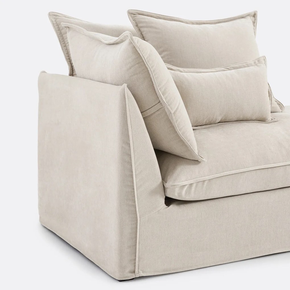 Longchair rechts, afneembare hoes, in gemêleerd polyester, ODNA