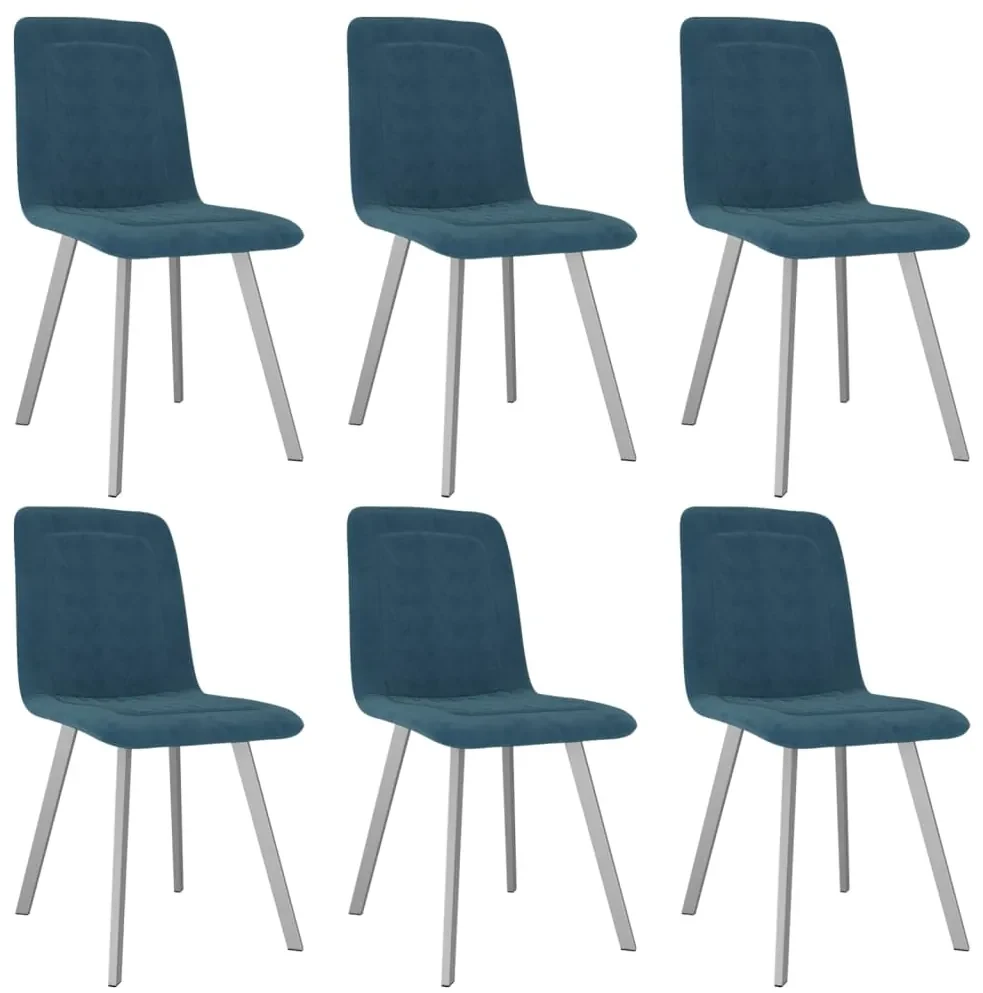 vidaXL Eetkamerstoelen 6 st fluweel blauw