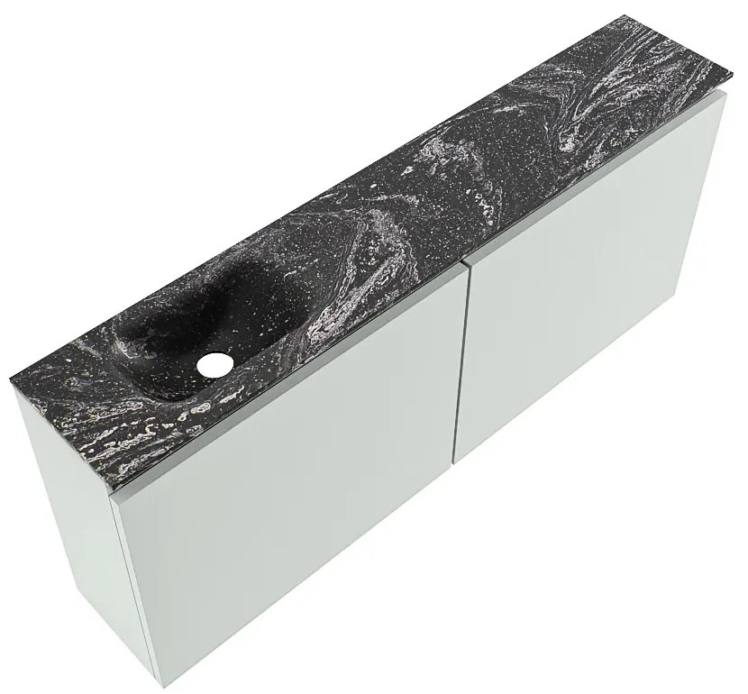 Mondiaz Ture DLux toiletmeubel 120cm greey met wastafel lava links met kraangat